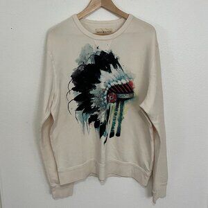 Denim & Supply Ralph Lauren | Vintage Indian Headdress Sweatshirt Cream, sizeXL